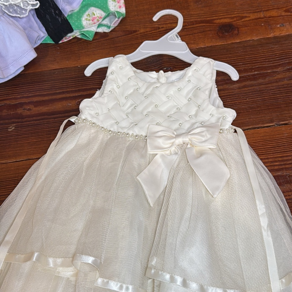 Rare Editions Cream Sleeveless Embellished Sundress